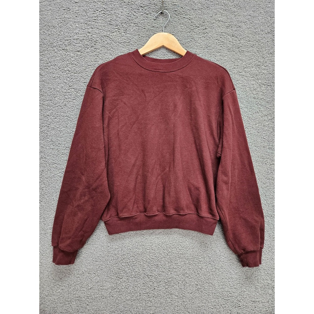 Skims Sweatshirt Small Brown Maroon Crewneck Long Sleeve Loungewear Basic